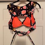 Time & Tru NWT rose/bird print ruffle swim top Photo 1