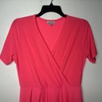 White Birch Pink Wrap Dress Size Large Short Sleeve Fit & Flare Casual Women Photo 2