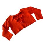 ZARA Knit tie back crop sweater womens medium orange tangerine casual cute trav Photo 0