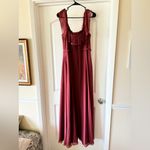 Azazie  Burgundy Maxi Dress Photo 4