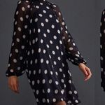 Maeve  by Anthropologie Mini Dress Sheer Polka Dot Open Back Longsleeve Black S Photo 1
