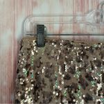 Lily White  Champagne Gold Iridescent Sequin Leopard Print Mini Skirt Photo 1