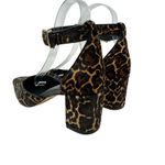 J.Crew  Buckle-strap Block Heels in Leopard-Print Calf Hair‎ Brown Size US 7 Photo 8