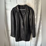 Kathy Ireland vintage Genuine Leather Jacket women plus sz 2X Classic buttons up Photo 1