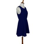 Skies Are Blue  Royal Blue Sleeveless Fit And Flare Textured Dress MP Chic Photo 3