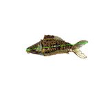 Vintage Cloisonné Enamel Articulated Koi Fish Pendant / Ornament 4.5” Purple Gold Photo 2
