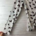 Butterfly Print Ribbed Tie Front Y2k Long Sleeve Top Size XL Photo 6