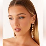 Peppermayo Gold Drop Earrings with Pearl Accent Photo 1