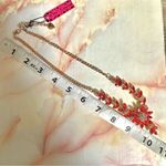 Betsey Johnson  red/orange rhinestone flower statement necklace Photo 2