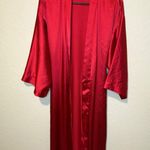 Intimate Affair Red Satin Robe Set Nightgown Sleepwear Lingerie Medium M Photo 3
