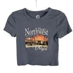 Social Culture Cropped T Shirt Micro Tee
Gray Size Small Gray Photo 0