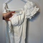 O. Vianca White Milkmaid Smocked Off Shoulder Stripe Print Bodycon Mini Dress M Photo 2