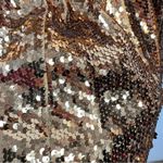 ASOS Bronze Copper Metallic Sequin Scoop Shimmer Sparkly Mini Dress women 14 new Photo 13