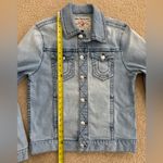True Religion  Trucker Jacket Women's M Light Wash Denim Oversized Photo 6