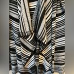Faded Glory Striped Open Front Cardigan Sweater Black Gray White – Size Large Photo 6