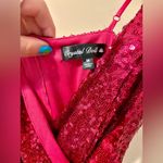 Crystal Doll NWT! Sparkling Hot Pink Sequin Romper Dresss Photo 2