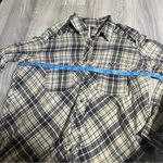 Free People  Grey Plaid Button Down Long Sleeve Shirt; Medium Photo 2
