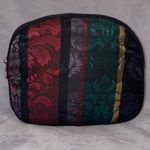 Oscar de la Renta  Vintage Makeup Toiletry Bag Maroon/Green/Gold Tapestry Print Photo 1