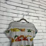 ZARA  Collection Floral Graphic Tee Women’s Small Gray Short Sleeve Top Portugal Photo 2