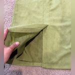 CLICK Kiwi Suede Front Slit Pencil Skirt Green Size 6 Photo 6