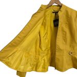 Baccini NWT  Faux Leather Moto Jacket – Women’s Size Large – Mustard Yellow Photo 3