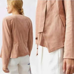 Hutch Anthropologie  Open Jacket Blazer Faux Vegan Suede in Peachy Beige Size S Photo 2