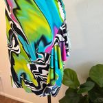 Joseph Ribkoff  Wavy Bright Colored Green Dyed Mod Sleeveless Dress Size 14 Photo 3