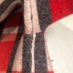 Anthropologie Field Flower hooded Wool Sweater Cardigan Plaid Jacket Red Black Photo 9