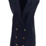 Marled by United Clothing Double Breasted Knit Sleeveless Rayon Blend Vest Black Size L Photo 0