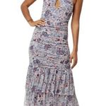 MISA Los Angeles Anthropologie MISA Nicola Floral Mesh Halter Midi Dress Blue Size XS NWT Photo 12