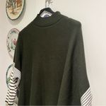 LIE IN OLIVE FIELDS STRIPED OVERSIZE KNIT CAPE SWEATER White Size L Photo 5
