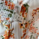 🎈White/Orange Floral Mini Dress Amazon Size L Orange Size L Photo 5