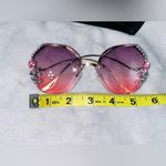 Rhinestone Pink Tint Lens Sunglasses with Case Photo 7