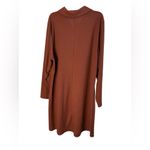 Brown Long Sleeve Dress with Tie Front and Peter Pan Collar Size 2X Photo 3