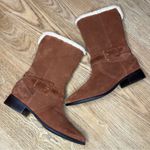 Talbots  Tish Foldover Fur Lined Suede Ankle Boots Brown Women’s 8.5 Photo 6