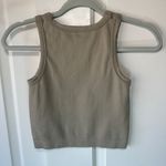 Love Life Essentials Ribbed Tank Top XS/S Beige Crop Sleeveless Casual Tan Photo 2
