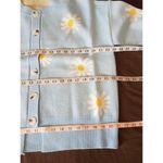 Womens Sweater Cardigan Ribbed Neckline Floral Daisy Blue Artsy Grandmacore XL Multiple Photo 10