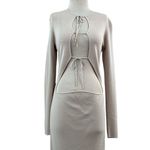 AYA MUSE Jacaranda Dress in Tan Large New Womens Knit Cut out Maxi Long Gown Photo 6