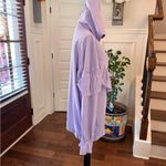 ZARA NWOT Lavender Ruffle Oversized Hooded Jacket with Circle Pull Zipper Photo 7