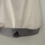 Adidas White Mesh Strappy Sports Bra Size Large L Activewear Train Padded Scoop Photo 2