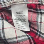 Talbots  Shirt Womens Button Up Long Sleeves Cotton Red White Plaid Ruffled XS Photo 5