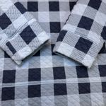 Lands' End  Quilted Plaid Crewneck Cotton Sweatshirt Pullover Cozycore Comfy M Photo 3