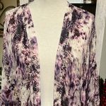 Soft Surroundings  Purple Pink Belted Fringe Light Coverup Kimono Cardigan 2X Photo 1