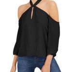 Naked Zebra /VICI Chic Black Cold Shoulder Top Photo 2