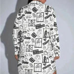 SheIn Curve UK Graffiti Print Drop Shoulder Shirt Dress Size US 20 Photo 2