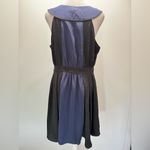 Blue & Black Colorblock Ladder Lace Inlays V Neck Sleeveless Dress Lace & Mesh Size L Photo 1