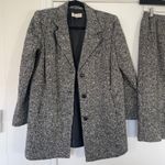 Vintage Adolph Schuman for Lilli Ann Tweed Blazer Skirt Suit Black White S/M Gray Photo 2