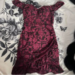 City Studios Vampy Maroon Velvet Bodycon Dress Photo 0