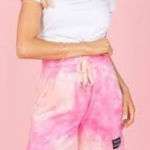 Juicy Couture Kittenish  Pink Tie-Dye Athletic Shorts Photo 0