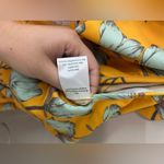 Anthropologie Varun Bahl Yellow Light Blue Flowers Birds Ruffle Detail Sz 2 Photo 3